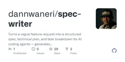 dannwaneri/spec-writer logo