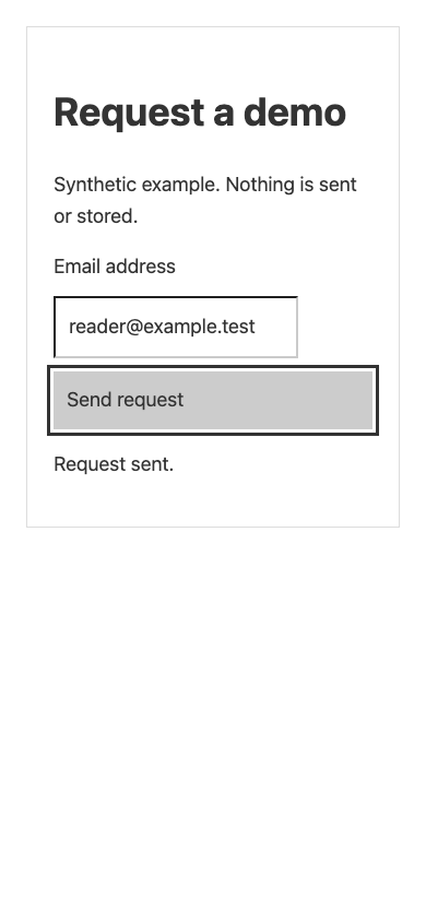 After: corrected label, readable text and native keyboard button