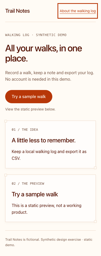After: repaired synthetic landing page with readable layout and descriptive links
